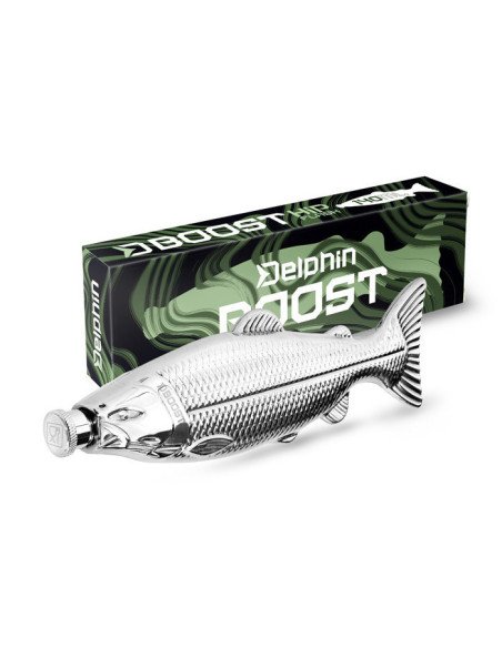 Delphin BOOST Edelstahl-Flachmann 140ml Getränkebehälter Fischform Fishing-Angelzubehör-JJ-Fishing