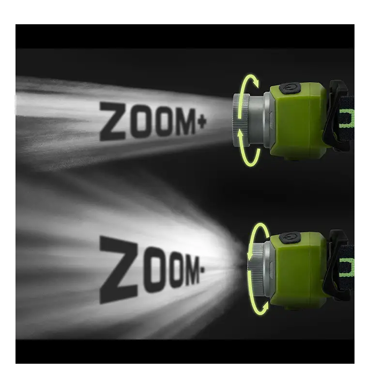 Delphin OXUS Zoom Stirnlampe Kopflampe Karpfenangler Extra Stark-Outdoor-JJ-Fishing