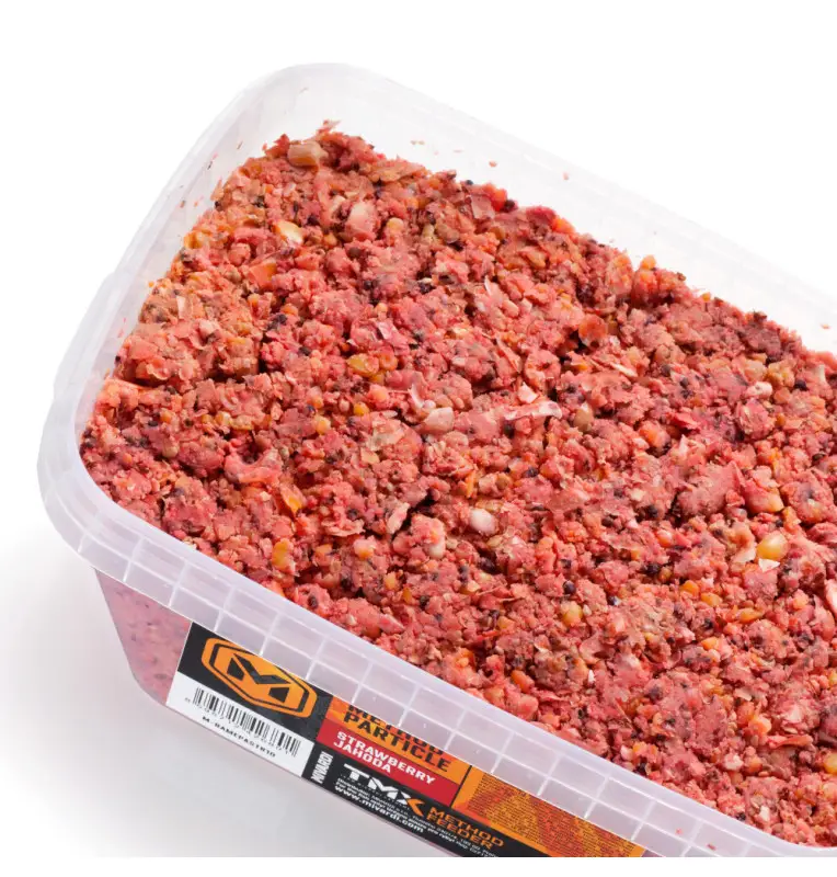 Mivardi Method Particle 1Kg Erdbeere Feeder Futter Ready to Go Vorgefeuchtetes Angelfutter-Köder-JJ-Fishing