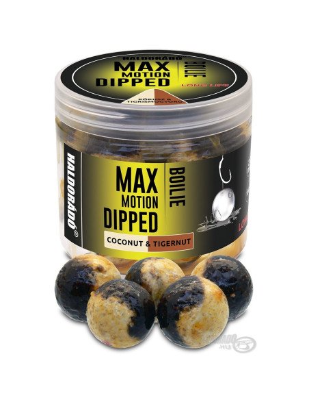 Haldorado Max Motion Dipped Hookbaits Kokos & Tigernuss 20mm Boilies Extra Intensive Inserted Premium Collection-Köder-JJ-Fis...