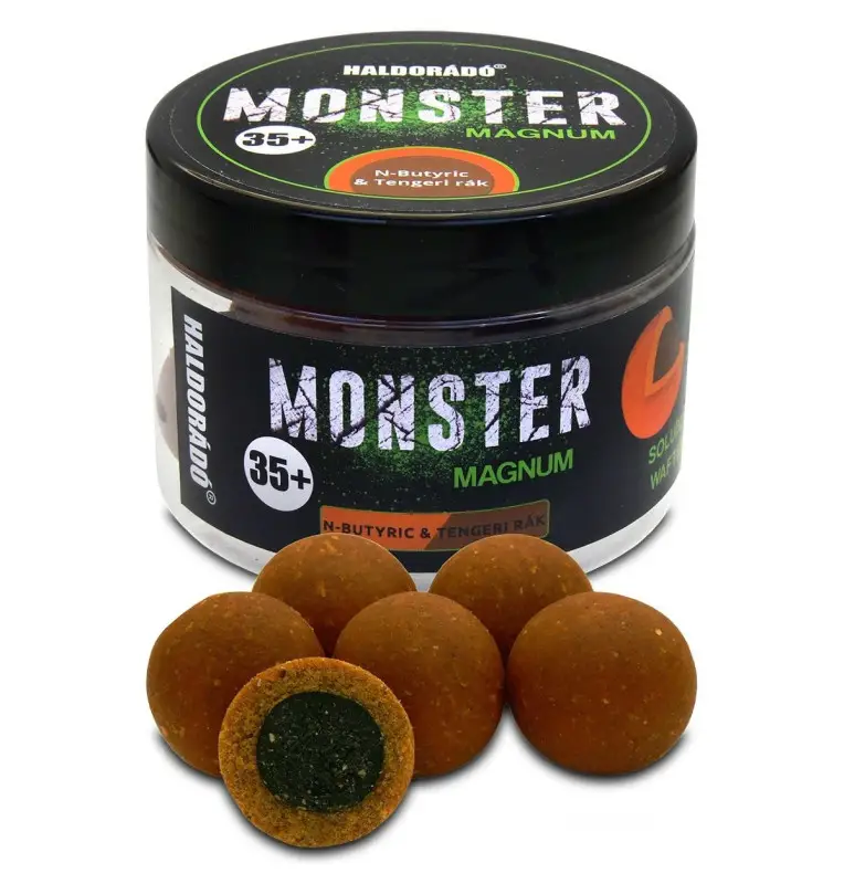Haldorado MONSTER Magnum 35+ mm N-Butyric Acid & Krabbe Coated Hookbaits Ummantelt Extra Intensive Premium Collection-Köder-J...