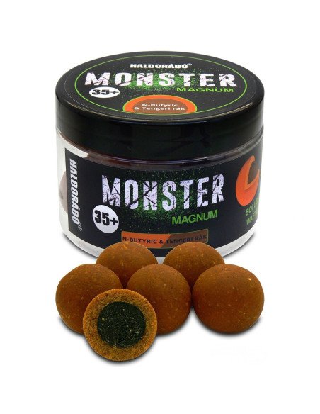 Haldorado MONSTER Magnum 35+ mm N-Butyric Acid & Krabbe Coated Hookbaits Ummantelt Extra Intensive Premium Collection-Köder-J...
