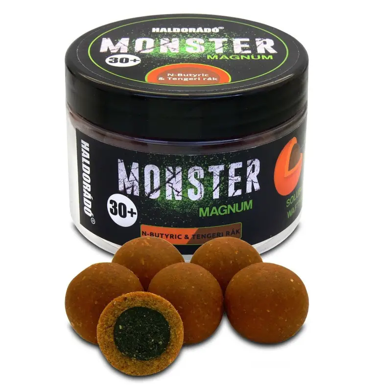 Haldorado MONSTER Magnum 30+ mm N-Butyric Acid & Krabbe Coated Hookbaits Ummantelt Extra Intensive Premium Collection-Bait-JJ...