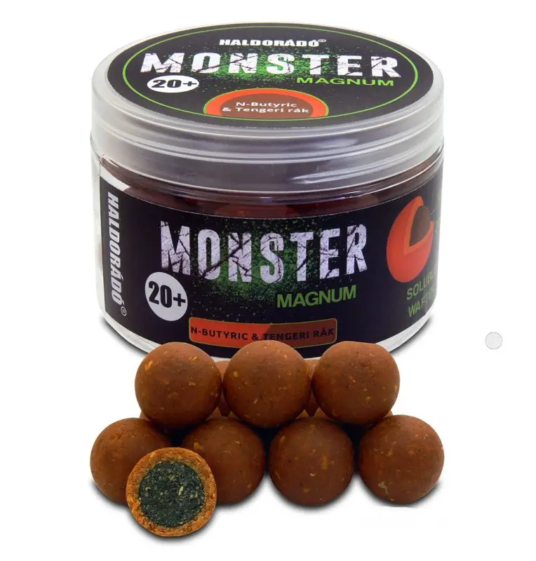 Haldorado MONSTER Magnum 20+ mm N-Butyric Acid & Krabbe Coated Hookbaits Ummantelt Extra Intensive Premium Collection-Bait-JJ...