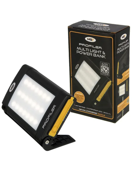 NGT Profiler 21 LED Light Solar Panel 8000 mAh-Zeltlampen-JJ-Fishing