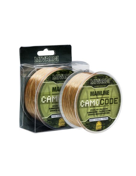 Mivardi CamoCode Mainline 600m 0,325 mm 10,95kg - Monofile Angelschnur, Hauptschnur, Weitwurf Schnur-Endtackle-JJ-Fishing
