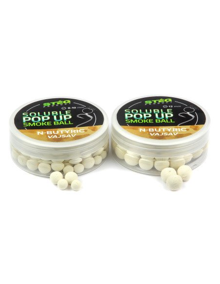 Steg Smoke Ball Pop Up N-Butyric Acid 12mm Soluble 25g Method Feeder Köder-Köder-JJ-Fishing
