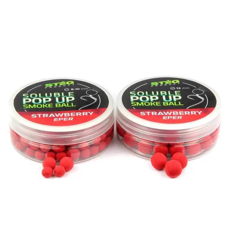 Steg Smoke Ball Pop Up Strawberry 12mm Soluble 25g Method Feeder Köder-Bait-JJ-Fishing