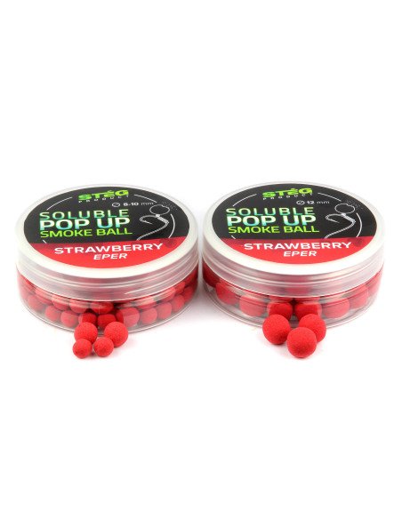 Steg Smoke Ball Pop Up Strawberry 12mm Soluble 25g Method Feeder Köder-Bait-JJ-Fishing