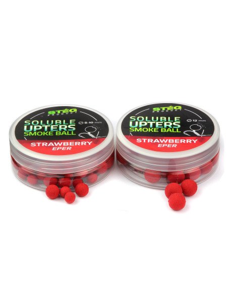 Steg Upters Smoke Ball Strawberry 12mm Wafter Soluble 30g Method Feeder Köder-Köder-JJ-Fishing
