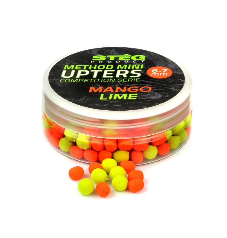 Steg Mini Upters Color Ball Mango-Lime 6-7mm Wafter Soluble 25g Method Feeder Köder-Köder-JJ-Fishing