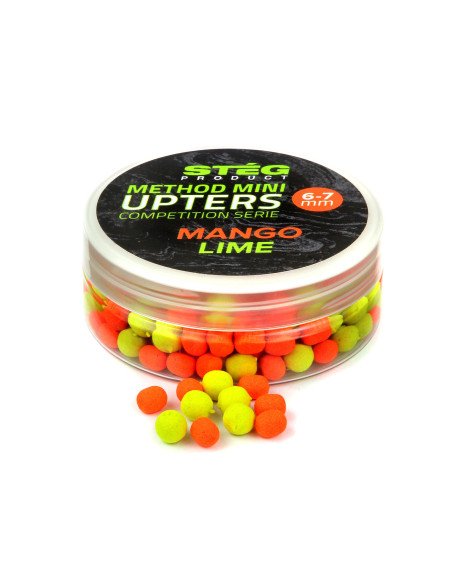 Steg Mini Upters Color Ball Mango-Lime 6-7mm Wafter Soluble 25g Method Feeder Köder-Köder-JJ-Fishing
