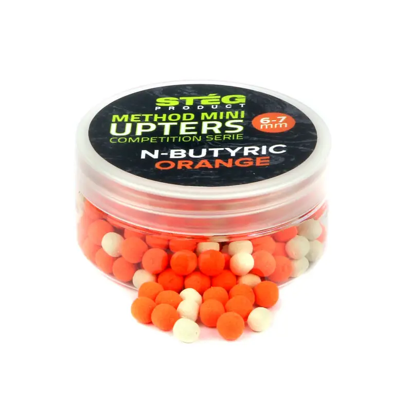 Steg Mini Upters Color Ball N-Butyric-Orange 6-7mm Wafter Soluble 25g Method Feeder Köder-Köder-JJ-Fishing