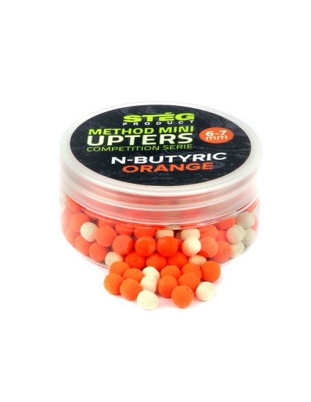Steg Mini Upters Color Ball N-Butyric-Orange 6-7mm Wafter Soluble 25g Method Feeder Köder-Köder-JJ-Fishing