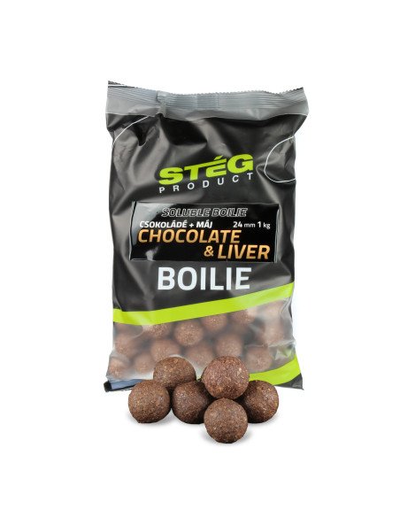 Steg Soluble Boilie Chocolate&Liver 24mm 1Kg Schnellauflösend Compedition Edition-Köder-JJ-Fishing