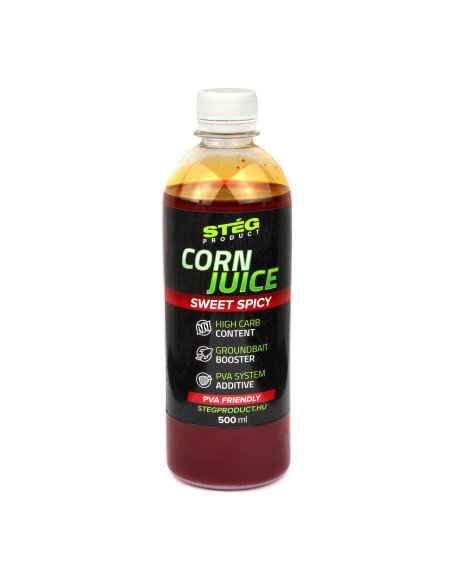 Steg Corn Juice Sweet Spicy 500ml PVA Friendly High Carb Turbo Method Feeder-Köder-JJ-Fishing