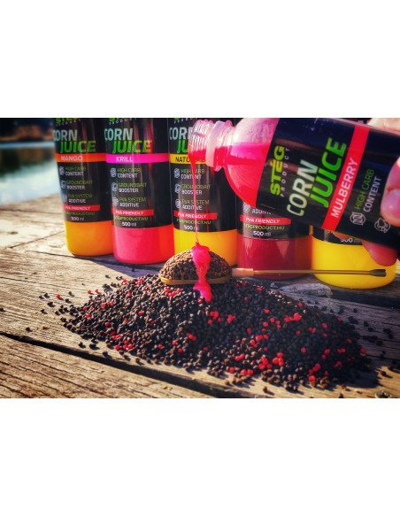 Steg Corn Juice Sweet Spicy 500ml PVA Friendly High Carb Turbo Method Feeder-Köder-JJ-Fishing