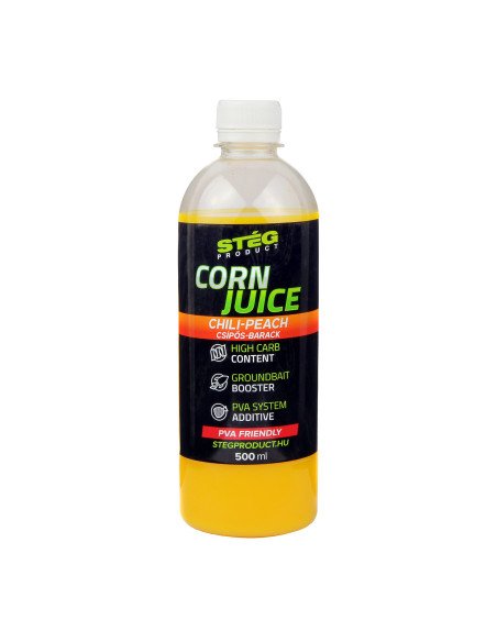 Steg Corn Juice Chili-Peach 500ml Method Feeder PVA Friendly High Carb-Bait-JJ-Fishing