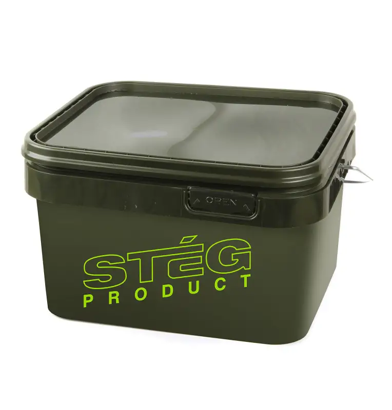 Steg Eimer Kübel 10L mit Deckel Grün Method Feeder Carp Team-Tackle & Co-JJ-Fishing