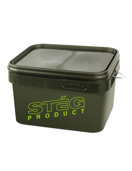 Steg Eimer Kübel 10L mit Deckel Grün Method Feeder Carp Team-Tackle & Co-JJ-Fishing