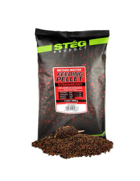 Steg Feeding Pellet Erdbeere 2mm 800g Method Feeder Bait Wettkampf Futter-Bait-JJ-Fishing
