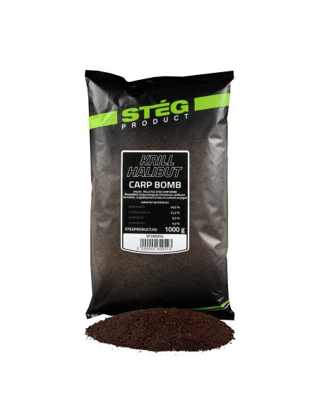 Steg Carp Bomb Krill-Halibut 1Kg Premium Groundbait Method Feeder-Köder-JJ-Fishing