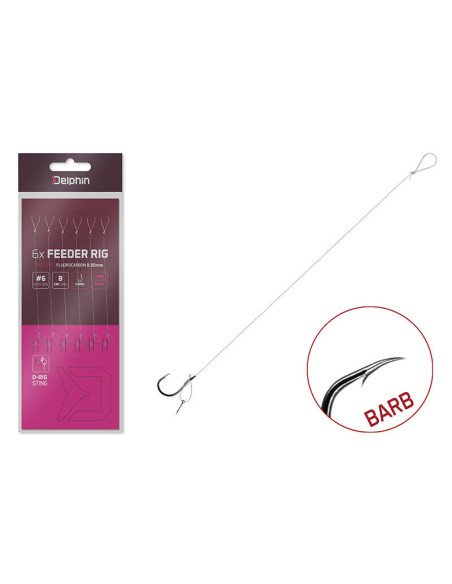Delphin FLR D-Rig Sting 7mm Größe 6 8cm 0,22mm BARB Method Feeder Vorfächer-Endtackle-JJ-Fishing