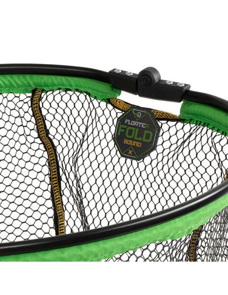 Delphin REAXE 80x70cm FloateR FoldROUND Gummierter Method Feeder Kescher Faltbar Rund Kescherkopf Schwimmend Extra Robust-Tac...