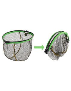 Delphin REAXE 70x60cm FloateR FoldROUND Gummierter Method Feeder Kescher Faltbar Rund Kescherkopf Schwimmend Extra Robust-Tac... 2