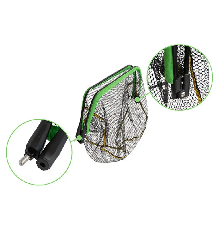 Delphin REAXE 70x60cm FloateR FoldCUBE Gummierter Raubfisch Kescher Faltbar Quadratisch Kescherkopf Schwimmend Extra Robust-T...