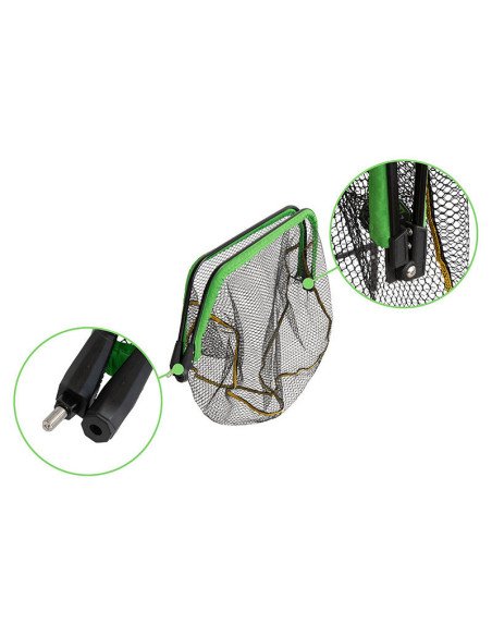 Delphin REAXE 70x60cm FloateR FoldCUBE Gummierter Method Feeder Kescher Faltbar Quadratisch Kescherkopf Schwimmend Extra Robu...