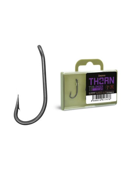 Delphin Thorn Longer Longshank Hooks Größe 8 Barbed 11 Stk. Angelhaken extra scharf mit Transportbox-Endtackle-JJ-Fishing