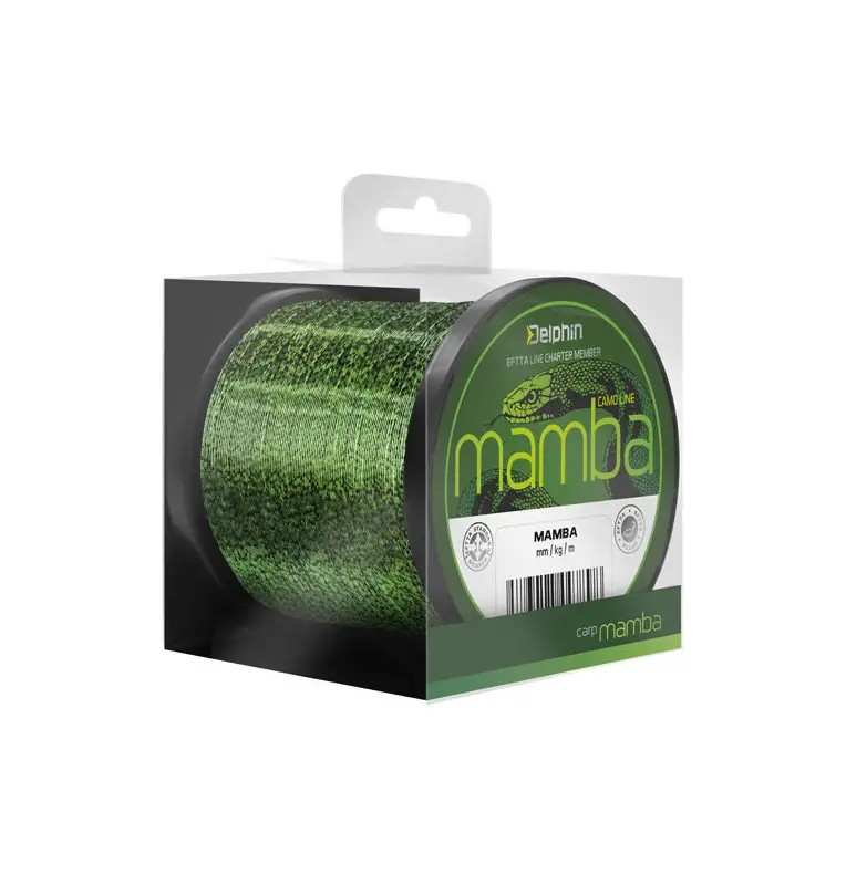 Delphin Mamba Carp Green Camo 0,32mm 7,4kg 300m Monofile Angelschnur-Endtackle-JJ-Fishing