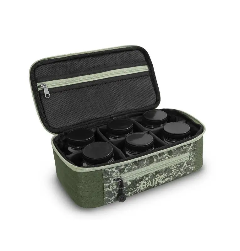 Delphin SPACE C2G Baits Tasche mit den Dosen Glug Pot Bag Ködertasche Camo-Bags-JJ-Fishing