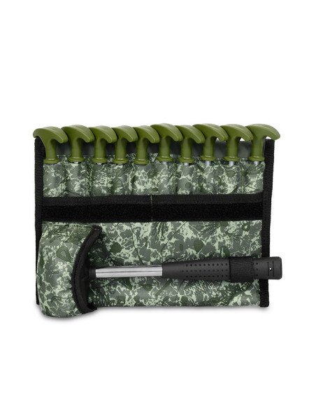 Delphin Camo FIXT C2G 10 Stück 20cm Zelt Heringe Set mit gummi Hammer Bivvy Pegs-Outdoor-JJ-Fishing