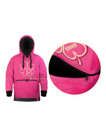 Delphin QUEEN 4Love S Kapuzenpullover Pink Frauen Angelgewand Hoodie-Bekleidung-JJ-Fishing