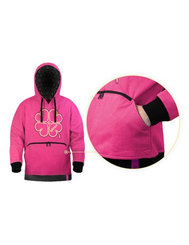 Delphin QUEEN 4Love M Kapuzenpullover Pink Frauen Angelgewand Hoodie-Bekleidung-JJ-Fishing