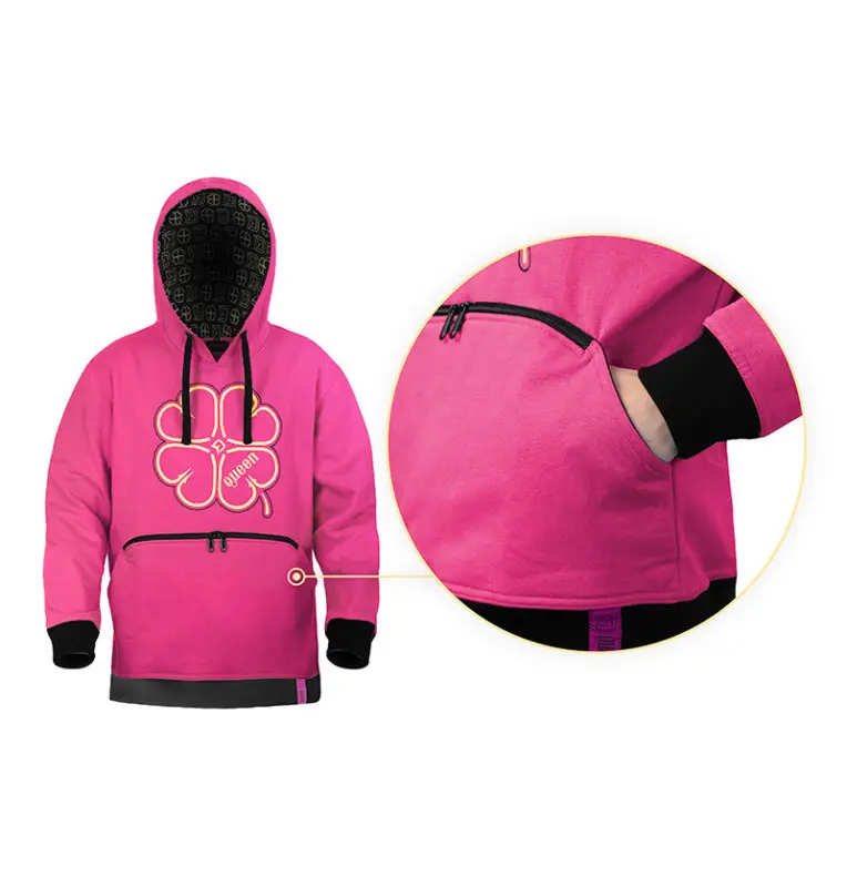 Delphin QUEEN 4Love L Kapuzenpullover Pink Frauen Angelgewand Hoodie-Bekleidung-JJ-Fishing