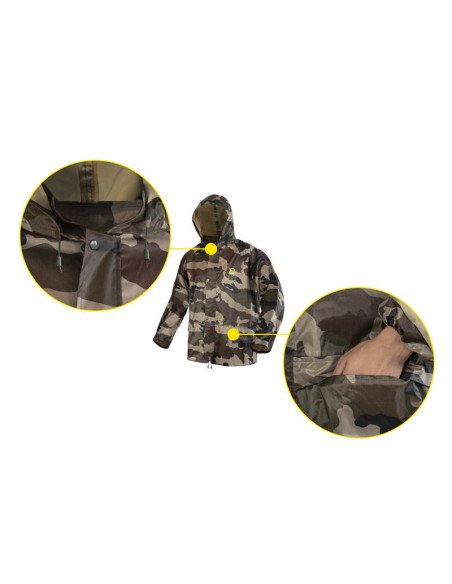 Delphin PROOF Camo M Wasserdichter zweiteiliger Anzug Regenanzug Jacke & Hose-Clothing-JJ-Fishing