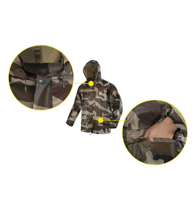Delphin PROOF Camo L Wasserdichter zweiteiliger Anzug Regenanzug Jacke & Hose-Bekleidung-JJ-Fishing