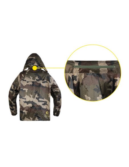Delphin PROOF Camo L Wasserdichter zweiteiliger Anzug Regenanzug Jacke & Hose-Bekleidung-JJ-Fishing