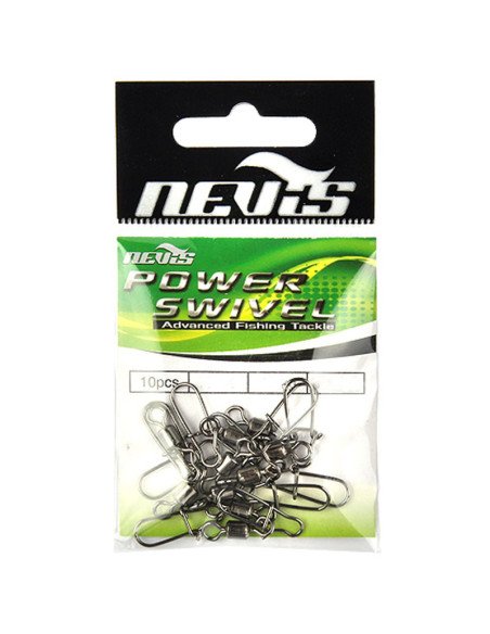 Nevis Karabiner Wirbel Größe 6 Drehclip 21kg 10 Stück-Swivels-JJ-Fishing