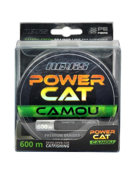 Nevis Powercat Camou 0,60mm 600m Geflochtene Angelschnur 54Kg-Cords-JJ-Fishing