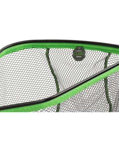 Delphin REAXE 50x40cm FloateR CUBE Gummierter Kescher Method Feeder Quadratisch Kescherkopf Schwimmend Extra Robust-Landing n...