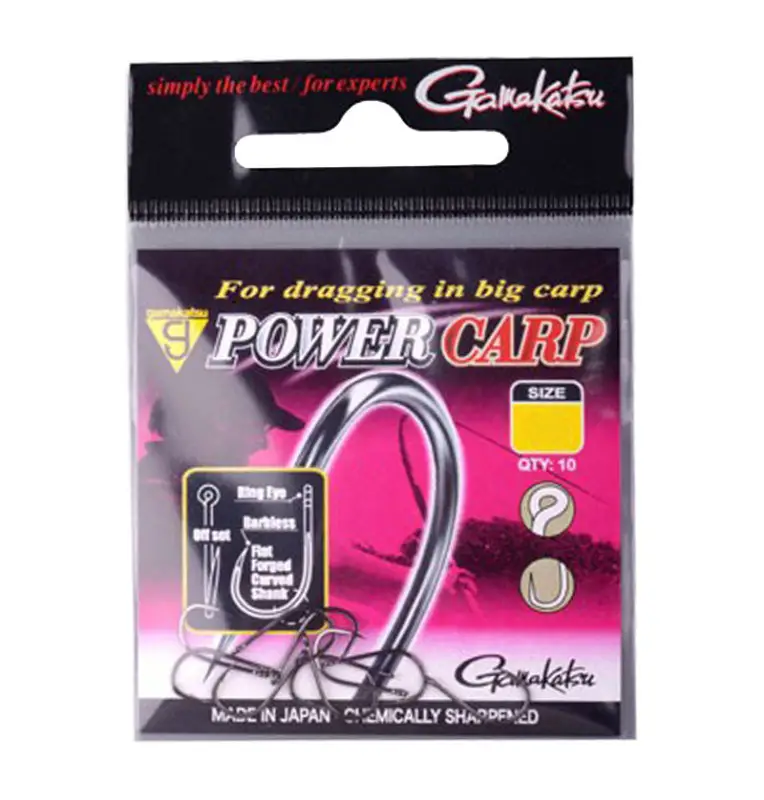 Gamakatsu Power Carp Hooks 10 Stück Size 12 Barbless Made in Japan Karpfen Angelhaken-Hook & Co-JJ-Fishing