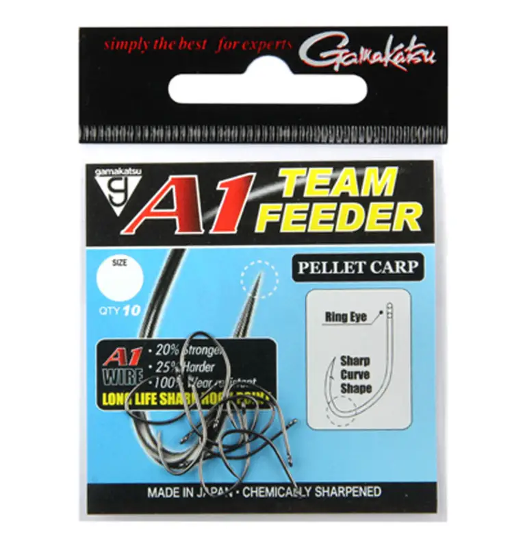 Gamakatsu A1 Team Feeder Pellet Carp Hooks 10 Stück Size 12 Made in Japan Method Feeder Angelhaken-Hook & Co-JJ-Fishing