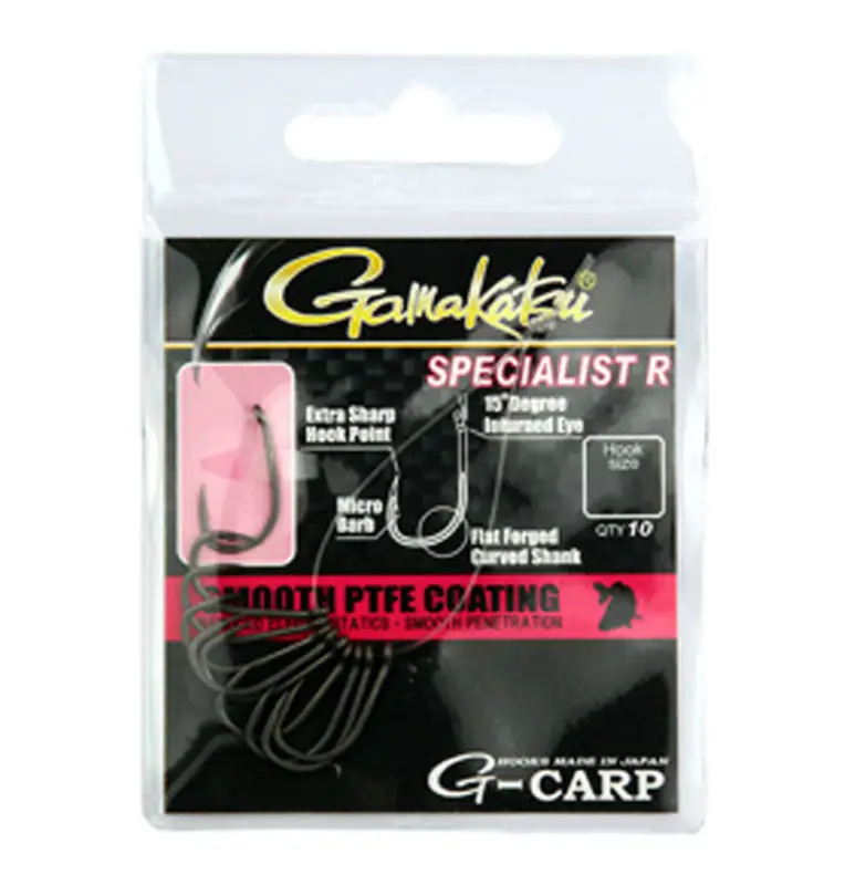 Gamakatsu G-Carp Specialist R Hook Size 8 10Stk. PTFE Coating Made in Japan Karpfen Angelhaken-Hook & Co-JJ-Fishing