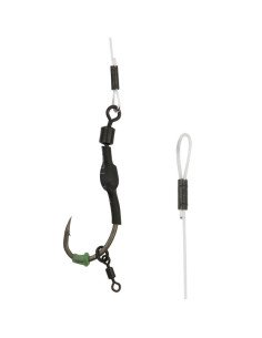 Carp Academy Fat Crank Spinner Rig 1 Stück Länge 14cm 25lb Size 6 Barbed Fluorocarbon Vorfach-Vorfächer-JJ-Fishing