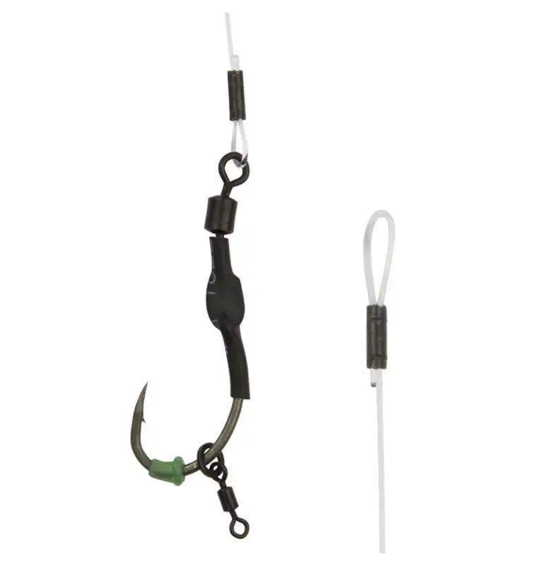 Carp Academy Fat Crank Spinner Rig Size 4 Curved Shank Pop Up Boilie Rig Länge 14cm Fluorocarbon 0,57mm End Tackle-Pre-Compar...