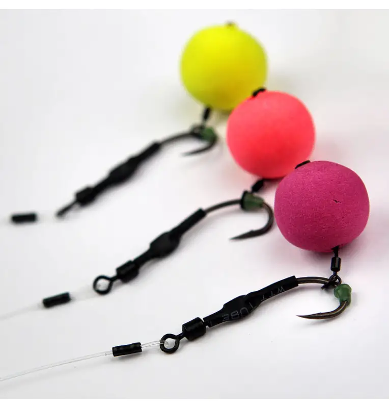 Carp Academy Curved Shank Spinner Rig 1 Stück 14cm Länge 25lb Size 6 Barbed Fluorocarbon Vorfach-Vorfächer-JJ-Fishing